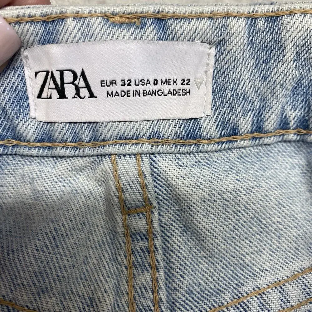 Zara Jean Shorts Womens 00 NEW High Rise Lightwash Casual Beachy Summer Denim